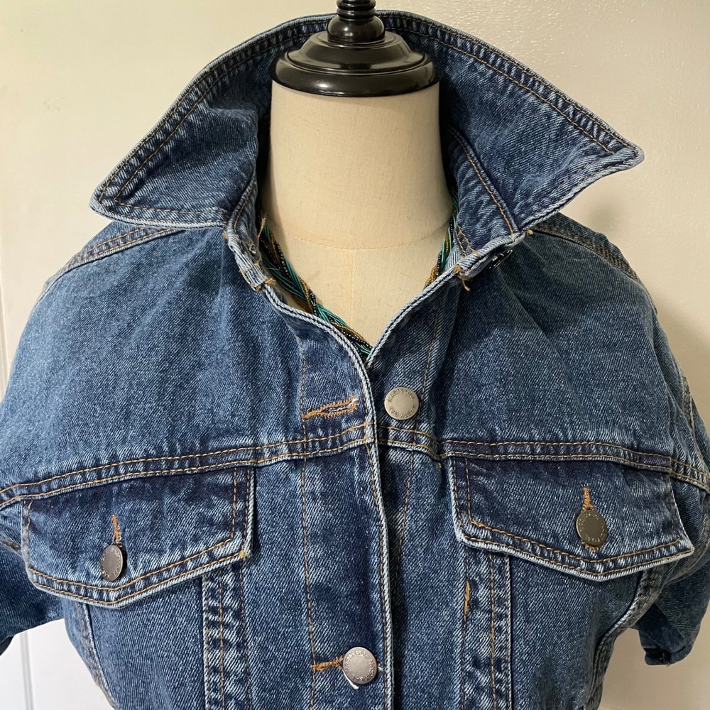 Nasty Gal Denim Low Rise Boyfriend Jumpsuit Blue Midwash Short Sleeve US  NEW - Picture 6 of 16
